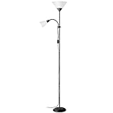 BRILLIANT Lampe Spari Deckenfluter Lesearm schwarz/weiß | 1x A60, E27, 60W, geeignet für...