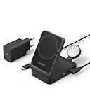 Anker MagGo 3-in-1 Ladestation, Qi2 zertifizierter 15W kabelloser Ladeständer, MagSafe kompatibel,...