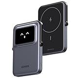 UGREEN UNO Wireless Power Bank 5000mAh Magnetische Powerbank mit faltbarem Ständer und TFT-Display,...