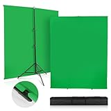 SEDGEWIN Greenscreen mit Ständer 2 x 2 m, Upgraded Fotografie Hintergrund Ständer mit Chromakey...