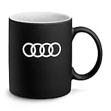 Audi 3291900500 Porzellan Becher, 350ml Kapazität, Schwarz