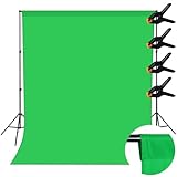 Grüner Hintergrund Stoff, 2M x 3M Grüner Hintergrund Video, Reiner Farbton Hintergrundstoff...