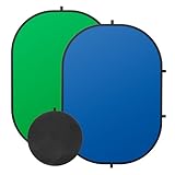 SEDGEWIN 2 in 1 Greenscreen Blauer Bildschirm Fotohintergrund Doppelseitiger Chromakey 100x150cm...