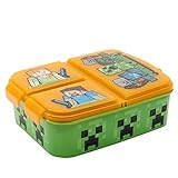 Minecraft | Kinder 3-Fach-Sandwich-Box - Kinder-Lunch-Box - Snack-Halter - dekoriert Lunch-Box