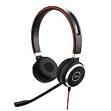 Jabra Evolve 40 MS Stereo Headset – Microsoft Certified Headphones for VoIP Softphone with Passive...