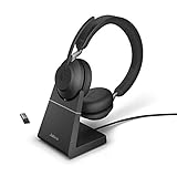 Jabra Evolve2 65 Wireless PC Headset with Charging Stand – Noise Cancelling Microsoft Teams...