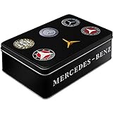 Nostalgic-Art 30746 Retro Vorratsdose flach Mercedes-Benz – Logos – Geschenk-Idee für Auto...