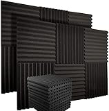 12 Stück Akustikschaumstoff Platten, Schalldämmung aus Feuer- und flammhemmendem Material mit...