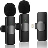 Kabelloses Lavalier-Mikrofon für iPhone iPad, Plug-Play, kabelloses Mikrofon für Aufnahmen,...