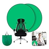 Greenscreen Hintergründe,GRABADO Runder Green Screen Stuhl 142cm,Portable Doppelseitig Faltbarer...