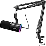 MAONO XLR/USB Streaming Mikrofon mit Arm: Dynamisches Mikrofon mit Software, Stummschalttaste,...