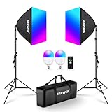 NEEWER RGB Softbox Beleuchtungsset mit App Steuerung und 9 Effektmodi, 2er Pack 24W CE/UKCA...