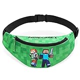 Minecraft Bauchtasche Kinder, Grüne Gürteltasche Kinder mit Verstellbarem Gürtel, Hüfttasche...