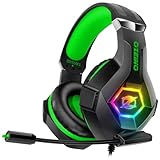 Ozeino Wired Gaming Headset mit Mikrofon 3D Surround Sound Geräuschunterdrückung RGB Licht