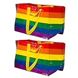 Ikea Stormma (Frakta) große 71 l Pride Rainbow wiederverwendbare Tragetaschen, 2 Stück
