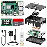 Beumons Raspberry Pi 4 Modell B 4GB RAM mit 32G Basis Starterkit mit Zubehör Montierter Raspberry...