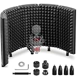 CAHAYA 5 Panel Mikrofon Isolation Schallschutz: 180° Einstellbare Mikrofon Pop Filter...