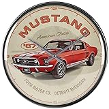 Nostalgic-Art Retro Wanduhr, Ford Mustang - GT 1967 Red – Geschenk-Idee für Auto Zubehör Fans,...
