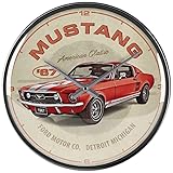 Nostalgic-Art Retro Wanduhr, Ford Mustang - GT 1967 Red – Geschenk-Idee für Auto Zubehör Fans,...