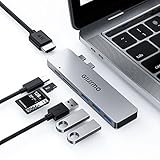 GIISSMO MacBook Adapter, USB C Hub mit Thunderbolt 3, 4K HDMI, 3 USB-A Ports, SD/TF Kartenleser, USB...