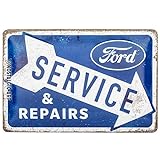 Nostalgic-Art Retro Blechschild Ford – Service & Repairs – Geschenk für Auto Zubehör Fans, aus...