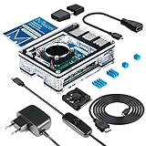 Miuzei Gehäuse für Raspberry Pi 4 mit Lüfter, 3A USB-C Netzteil, 1.8M Micro-HDMI Kabel, Micro...