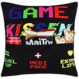 Merclix Gamer Geschenk Lustig Kissenbezug 45x45 mit 3 Taschen Zocker Geschenke für Männer...