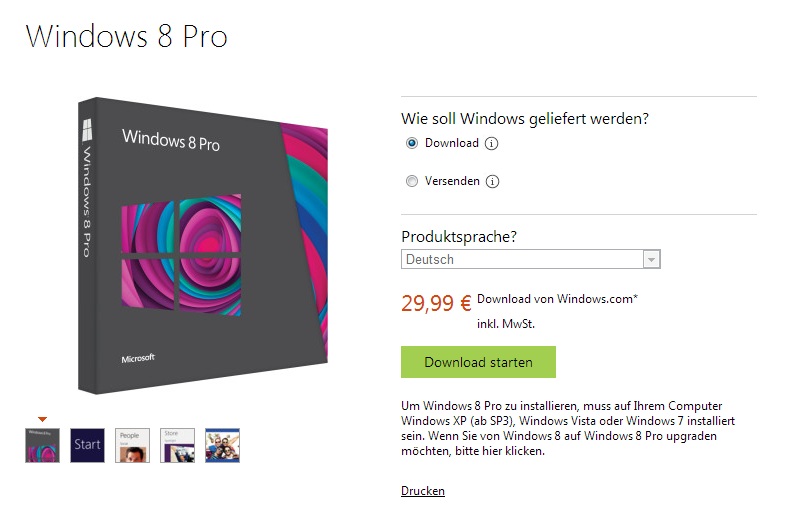 Windows 8 kommt zum Schleuderpreis