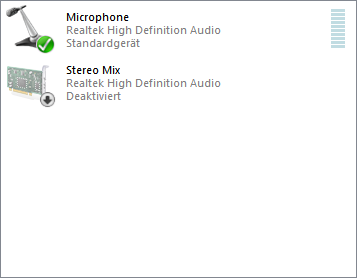 Stereomix ist sichtbar