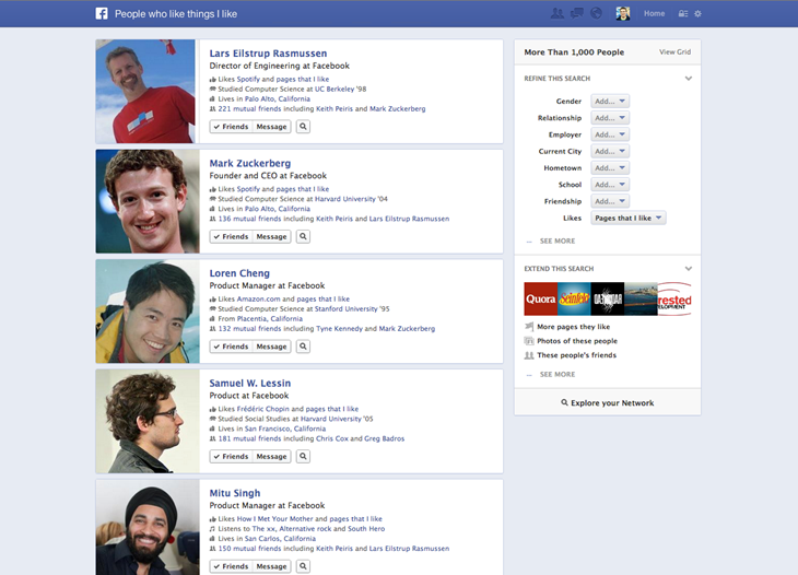 Facebook stellt Graph Search vor