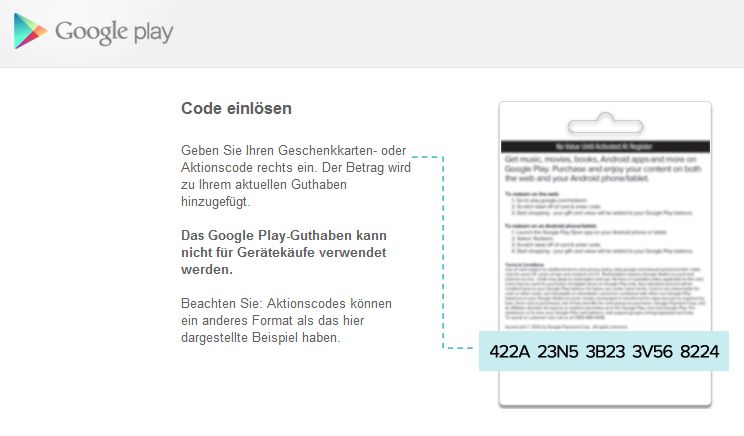 Google Play Geschenkkarten jetzt auch in Deutschland