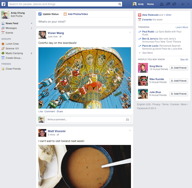 Facebook: Neues Design im Anmarsch