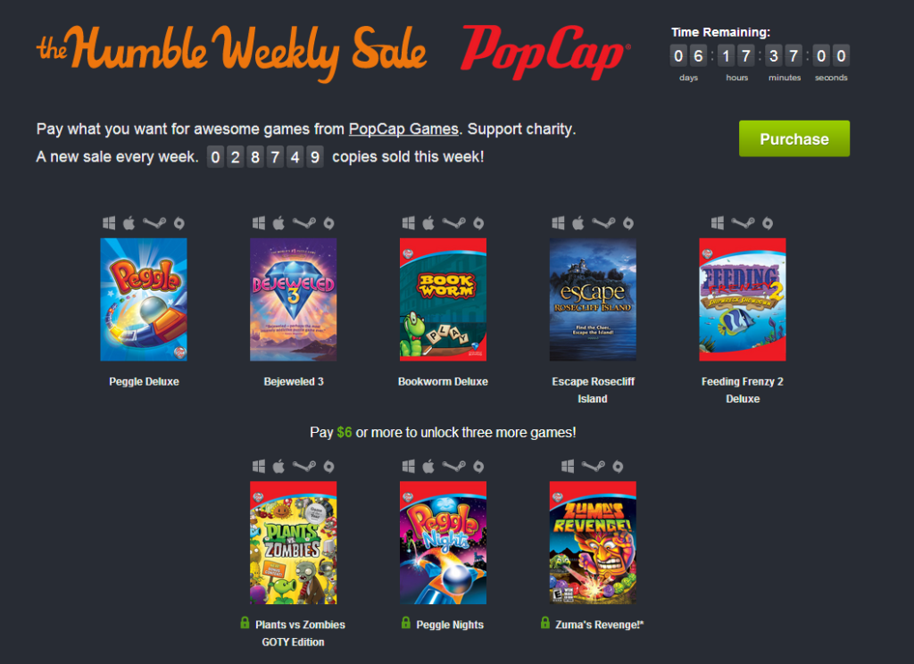 Humble Weekly Sale: PopCap Games