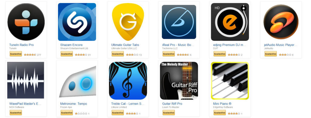 Amazon: 11 gratis Musik-Apps