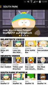 South Park App für Android Screenshot