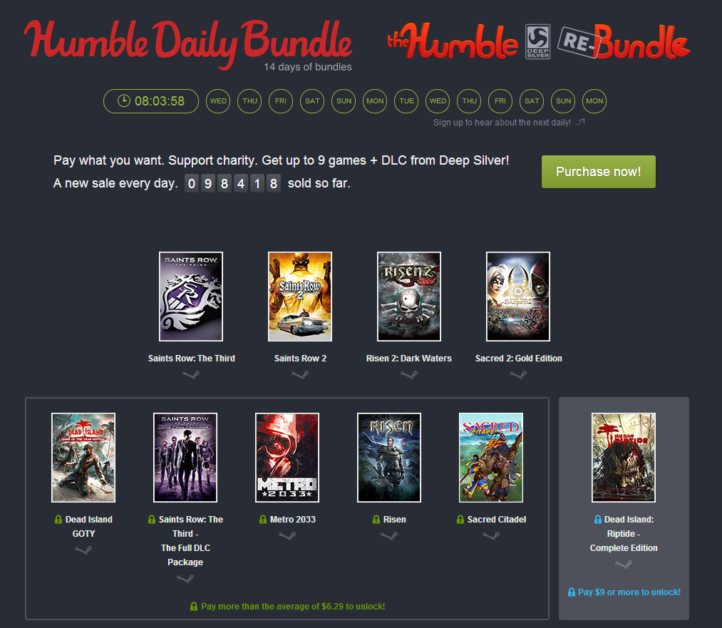 Humble Daily Bundle: Zwei Wochen lang täglich ein neues Bundle