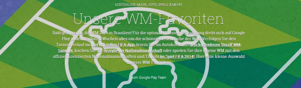 WM 2014 in Brasilien Google Play Store