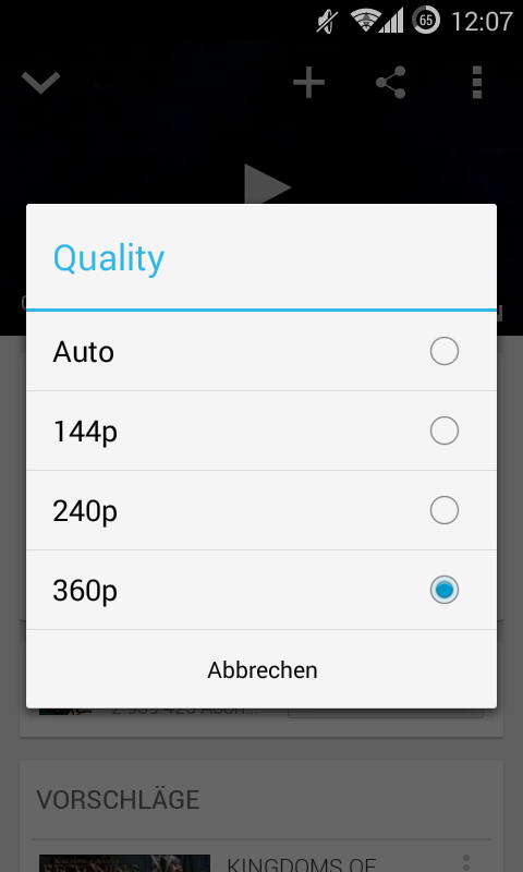 YouTube-App: Version 5.7 mit Auswahl der Videoqualität