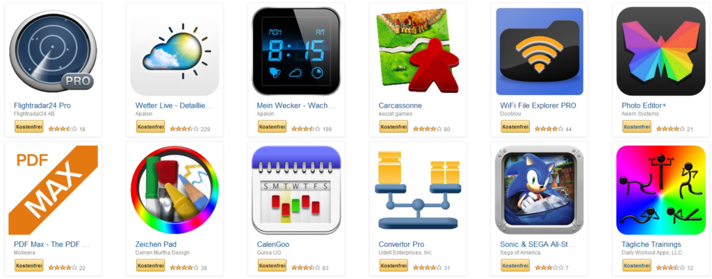 Amazon App-Shop: Apps im Wert von über 100 Euro gratis