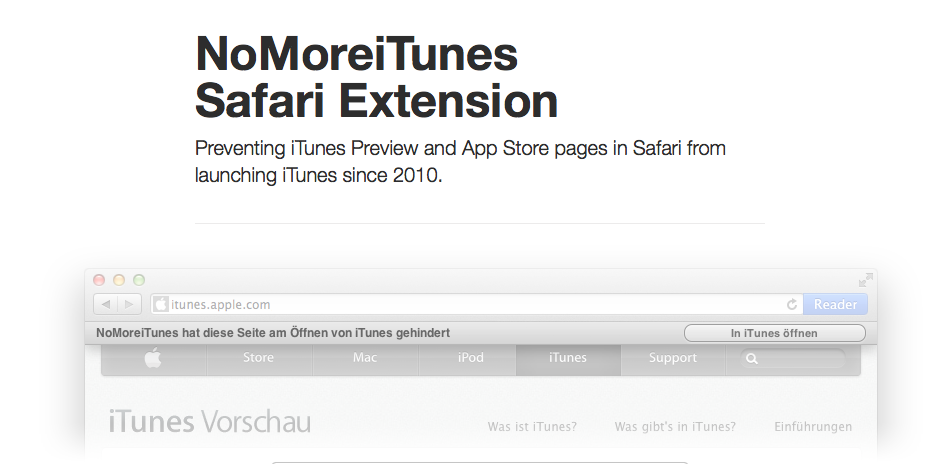 NoMoreiTunes: Automatische Öffnen von iTunes / Mac App Store verhindern