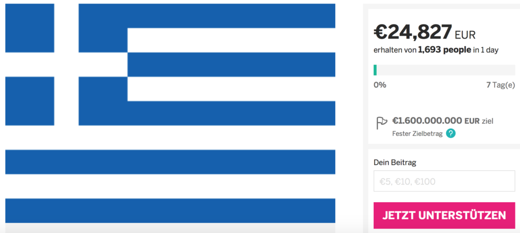 Griechenland-Rettung per Indiegogo?