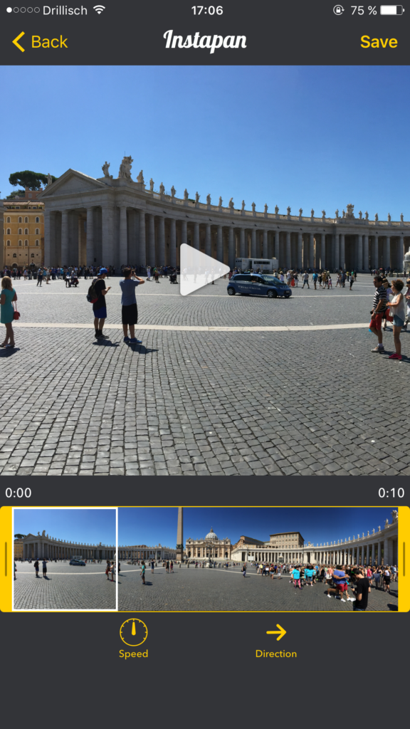 Instapan: Panoramabilder in Videos für Instagram umwandeln