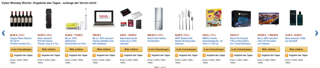 Amazon Cyber Monday vom 25.11.2015