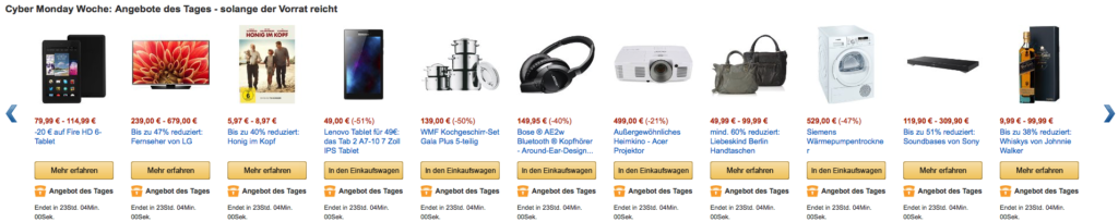 Amazon Cyber Monday Tagesangebote vom 30.11.15