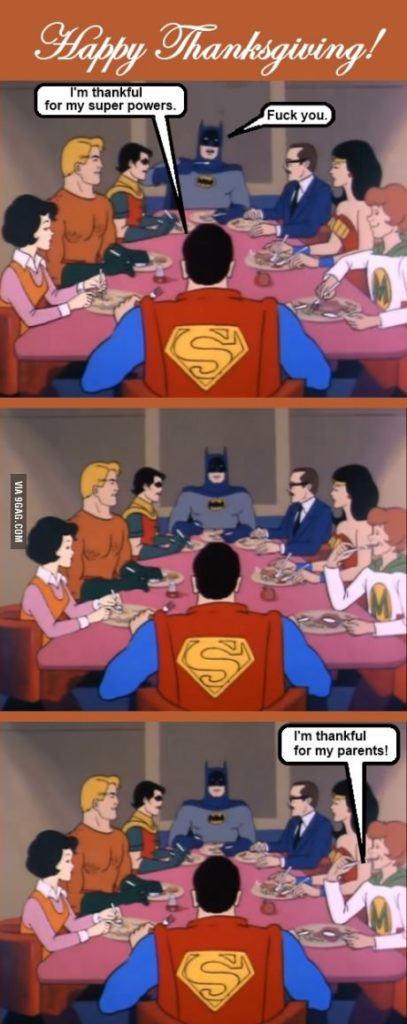 Superhelden Happy Thanksgiving