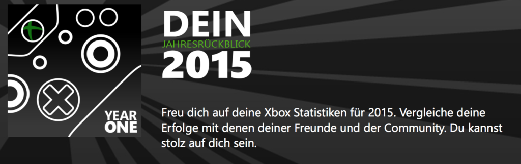 Xbox: Individuellen Jahresrückblick 2015 erstellen