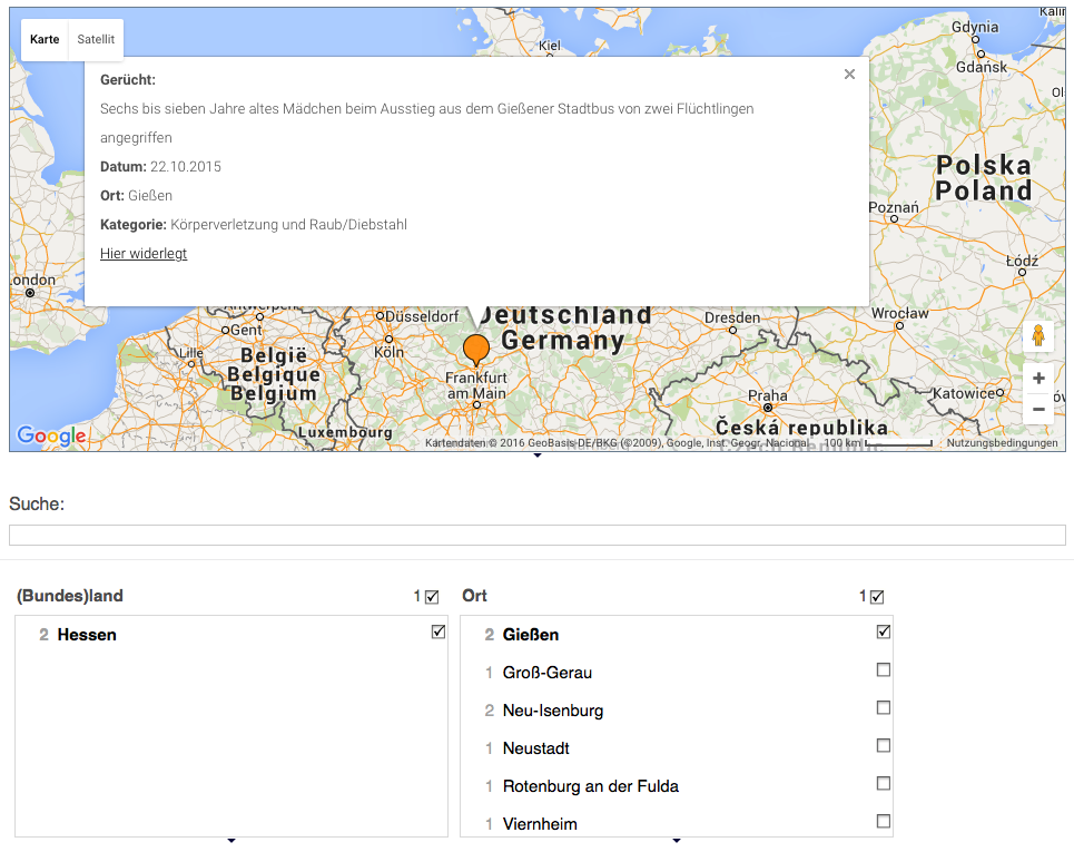 Hoaxmap sammelt Gerüchte über Vorfälle mit Asylbewerbern und widerlegt diese