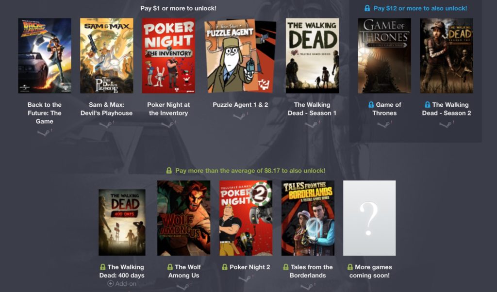 Humble Bundle: Telltale Games (The Walking Dead, Game of Thrones, …)