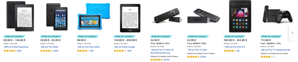 Amazon Prime Day 2016 Kindle und Fire Geräte