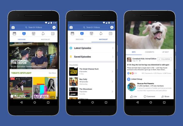 Watch: Facebook startet neue Videoplattform